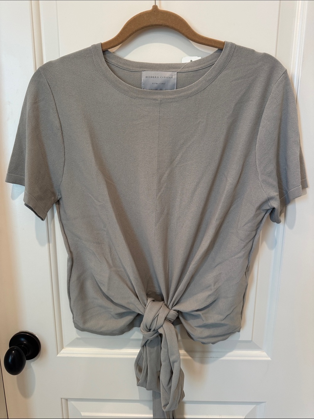 Modern Citizen sage Tie-Front Short Sleeve Tee date night classy work wear